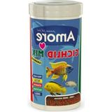 Die Grup Karışık Malawi Ciklet Balık Yemi, 1000 ml Cichlid Mix Granüller - Ahşap - Bej - Siyah
