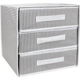 Die Grup Katlanabilir Üç Çekmeceli Dolap Düzenleyici Çamaşır Organizeri Takı Kutusu Gardrob Kumaş Düzenleyici 32X32X32CM (1) - 00-Siyah - Beyaz - 1 - 2 cm