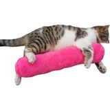 Die Grup Kedi Oyuncağı Sarılma Yastığı Uyku Oyuncağı Kedi Otlu 30 cm Peluş (1 Adet) (Fuşya)
