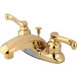 Die Grup Kingston Brass GKB8622FL Royale 4 "perakende Açılır Pencereli Centerset Lavabo Bataryası, Parlak Pirinç