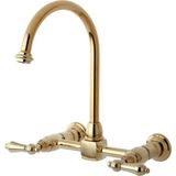 Die Grup Kingston Brass KS1292AL Restorasyon Köprüsü Mutfak Bataryası, 21,5 cm Musluk Erişimi, Cilalı Pirinç - Gri