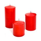 Die Grup Kırmızı Silindir Mum Seti (5,5 Cm, 7,5 Cm, 10 Cm) - Çok Renkli