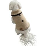 Die Grup Kışlık Peluş Köpek Yeleği, Sıcak Tutan Düğmeli Polar Bej - Çok Renkli - Standart