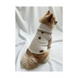 Die Grup Kışlık Peluş Köpek Yelek, Sıcak Tutan Düğmeli Yumuşak Polar Küçük Irk Köpek Kıyafeti, Bej (Beyaz, Small) - Renkli - Standart