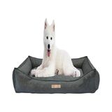 Die Grup Köpek Yatağı-Gri-Büyük Irk-Fermuarlı-Yıkanabilir-Silinebilir (X-Large) (Gri)…