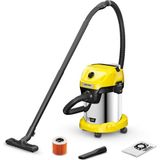 Die Grup Kärcher Wd 3-18 Akülü Islak/kuru Elektrikli Süpürge, Filtre, Derz ve Islak/kuru Başlığı Dahil, 225 Watt, Plastik Hazne: 17 L, Hortumu: 2 M, Pilsiz, Şarj Cihazı Yok, Sarı - Ahşap