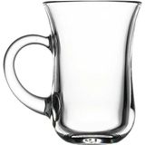 Die Grup Kulplu 6'lı Çay Bardağı Seti - 140 ml Soda Camı - Renkli