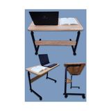 Die Grup Laptop Sehpası ve Çalışma Masası Yükseklik Ayarlı Tekerlekli Oval Kenar (80 Lik Sehpa) - 10*10 CM - Renkli