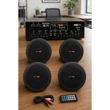 Die Grup Lastvoice Black Small 5, Tavan Hoparlör ve Anfi Ses Sistemi Paketi (1 Anfi + 4 Hoparlör) - Adaçayı Yeşili
