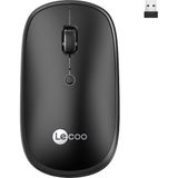 Die Grup Lecoo WS209 Kablosuz 1600DPI 6 Tuşlu Dual Mod 2.4ghz Wifi+ Bluetooth, Şarj Edilebilir, Windows, Linux, Mac ile Uyumlu 10M Kullanım Alanı Sessiz Kompakt Optik Mouse Siyah - Adaçayı