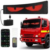 Die Grup LED Gözler, 12 x 60 cm Devil Eyes LED Gösterge, Uzaktan Kumandalı ve Bluetooth Uygulamalı, Kendin Yap Programlanabilir, Esnek LED Kayan Yazı, Otomobil, Kamyon, Reklam, Parti Dekorasyonu - 001-Renkli