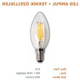 Die Grup LED Rustik Mum Buji Ampul, E14 Duy, 10'lu Paket