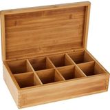 Die Grup Lipper International 8 Bölmeli Bambu Ahşap Çay Kutusu, 12-3/8 "x 7-3/8" x 3-3/5" - 0,33 - 00-Siyah - Beyaz