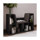 Die Grup Livora Minderli Kitaplık - Oturma Alanlı 103 cm Minimalist Tasarım, Antrasit