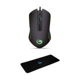 Die Grup Lunatic Hawk Siyah Makrolu 6400DPI Rgb Ledli Gaming Oyuncu Mouse + Logitehc 70X30 cm Mouse Pad - Adaçayı
