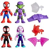 Die Grup Marvel Spidey And His Amazing Friends Ağ Fırlatma Macerası Seti 7,6 cm Boyunda Aksiyon Figürü Seti, 3 Yaş ve Üzeri Çocuklar Için Spider-Man Oyuncakları - (DipCamo)Charcoal-White