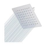 Die Grup Mayaglory 25X25 cm Kare Paslanmaz Çelik Tepe Duş Başlığı - Kireç Önleyici Silikon Nozullu, Ultra Ince Tasarım, Geniş Yağmur Akışlı Banyo Duş Başlığı, Krom - 25 x 25 cm
