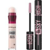 Die Grup Maybelline New York Instant Anti Age Eraser Kapatıcı - 03 Fair & Lash Sensational Sky High Cosmic Black Maskara Makyaj Seti - 001 Brown