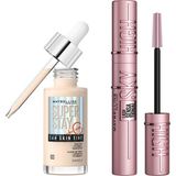 Die Grup Maybelline New York Lash Sensational Sky High Maskara & Super Stay Skin Tint Fondöten - 03 Makyaj Seti - 001 Brown