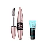 Die Grup Maybelline New York Lash Sensational Yelpaze Etkili Intense Black Maskara - Ekstra Siyah 9.5 ml & Mini Fit Me Matte - Poreless Matlaştırcı Makyaj Bazı Makyaj Seti - Renkli