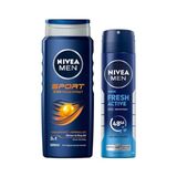 Die Grup Men Erkek Sports Duş Jeli, 500 Ml+ Men Erkek Sprey Deodorant Fresh Active 150 ml - 001-Renkli