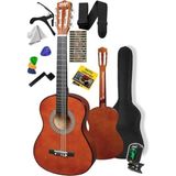 Die Grup Midex CG-36BRW-PAK Kaliteli 36 Inç 3/4 Juniur Çocuk Gitarı 8-12 Yaş Arası (Tuner Çanta Capo Askı Nota Sticker Pena Metod)
