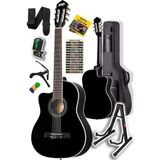 Die Grup Midex MGX-100BK-ST Üst Seviye Klasik Gitar 4/4 Sap Ayarlı (Çanta Stand Tuner Capo Askı Metod Pena)