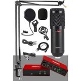 Die Grup Mikrofon, Stüdyo Ses Kartı, Stand ve Filtre ile Glx Paket Set