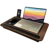 Die Grup Minderli Laptop Sehpası - Telefon ve Tablet Bölmeli Çalışma Masası, Antik Meşe Renk - 10*10 CM - Renkli