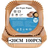Die Grup Mıopen Sıcak Hava Fritözleri Için Fırın Kağıdı, 100 Adet Airfryer Pişirme Kağıdı, Yapışmaz, Yağa Dayanıklı, Suya Dayanıklı Hava Fritözü, Tek Kullanımlık Parşömen Kağıdı, Fırın ve Mikrodalga Için