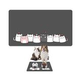 Die Grup Monnhein Mama ve Su Evcil Hayvan Beslenme Matı, Kolay Temizlenen Emici Su Geçirmez Kumaş, Küçük Orta Boy ve Büyük Kedi ve Köpekler Için Dayanıklı Köpek Kedi Paspas (40X60, Cute Gri)
