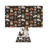 Die Grup Monnhein Mama ve Su Evcil Hayvan Beslenme Matı, Kolay Temizlenen Emici Su Geçirmez Kumaş, Küçük Orta Boy ve Büyük Kedi ve Köpekler Için Dayanıklı Köpek Kedi Paspas (40X60, Kahverengi Köpekler)