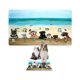 Die Grup Monnhein Mama ve Su Evcil Hayvan Beslenme Matı, Kolay Temizlenen Emici Su Geçirmez Kumaş, Küçük Orta Boy ve Büyük Kedi ve Köpekler Için Dayanıklı Köpek Kedi Paspas (50X35, Summer Dogs)