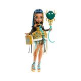 Die Grup Monster High Altın Rengi Parti Elbisesi Giyen Cleo De Nile Bebek ve Davetiye, Balon, Hediye ve Ruj Gibi Temaya Uygun Aksesuarlar, JBG76
