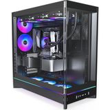 Die Grup Montech HS02 Pro, Atx Mid-Tower Pc Kasası, Oyun Bilgisayarı, Yüksek Hava Akışı, Ters Çevrilebilir Düzen, Sağlam Kavisli Temperli Cam Ön Panel, 5x Argb Pwm Fan Önceden Yüklenmiş, Gömme Tasarım, Aletsiz - 130 W