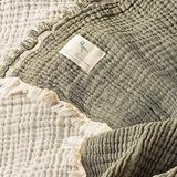 Die Grup Müslin Pike Tek Kişilik, 100% Pamuk 4 Katlı Kaliteli Müslin Yatak Örtüsü, Dekoratif Şık Yumuşak Hafif Yazlık Pike (Haki Yeşil, Tek Kişilik 160X220 Cm)