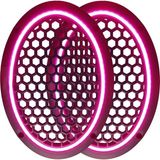 Die Grup Neon Işıklı (6x9) Inç Kaliteli Plastik Hoparlör ve Midrange Kapağı - 2 Adet - Pembe - Ahşap