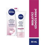 Die Grup Nıvea Essentials Besleyici Gündüz Yüz Bakım Kremi, 50 Ml, Kuru Ciltler, Doğal Badem Yağı, Doğal Manolya Özü ve Shea Yağı ile 24 Saat Yoğun Nemlendirme, SPF15 Güneş Koruması - Adaçayı Yeşili