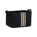 Die Grup Ocean Home Textile Siyah Renk Çizgili Jüt Sepet 30 x 21 x 18 cm