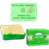 Die Grup Organicsun 2'li Set Doğal Kabak Lifli Aloe Vera Sabunu ve Lifsiz Aloe Vera Sabunu - 10 Adet