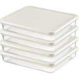 Die Grup Orret Home 4 Adet Buzdolabı Organizeri – Pp Plastik Şeffaf ve Ayarlanabilir Saklama Kabı, Gıdaları Taze Tutan Fresh Box, Çok Amaçlı,mikrodalga ve Bulaşık Makinesi Uyumlu (Beyaz, 2600 Ml)