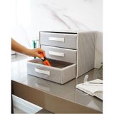 Die Grup Orret Home Dolap Içi Kumaş Kaplamalı Mini Çekmece Organizer, Çekmeceli Dolap Içi Düzenleyici, Iç Çamaşırı Çorap Tekstil Organizer Kutusu (2 Çekmeceli)