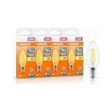 Die Grup Osram LED Mum Ampul 4W E14 2700K Dimmer Uyumlu 4'lü Paket 470 Lümen Sarı Işık Şeffaf Filament Ampul 40W Eşdeğer [enerji Sınıfı E]