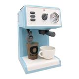 Die Grup Oyuncak Buharlı Sesli Işıklı Kahve Makinesi Pilli Gerçekçi Su Akışlı Renk Değiştiren Bardaklı Mini Barista Seti (Mavi)