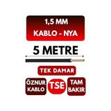 Die Grup Öznur 1,5 mm Nya Enerji Kablosu, 5 Metre, Siyah