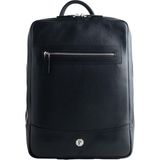 Die Grup Paftalı Leather Macbook & Laptop Orta Boy Sırt Çantası, 38X26X6 Cm, Modern Tasarım, Siyah (Taba Kahve) Vegan Deri