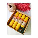 Die Grup Petekoğlu (4 Adet) 14CM x 3cm Doğal Petek Balmumu Mum Hediyelik Bal Mumu Mum Besswax Arı Mumu - Renkli