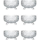 Die Grup Porsima RYGX074 Dream Bowl 6lı Ayaklı Cam Kase Puding Tatlı ve Dondurma Kasesi Lokumluk Şekerlik Kase Seti Çerez Kasesi 11X11CM - 0 - 19 L