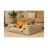 Die Grup Premium Sofa Blok Sungerli Alezli Fermuarlı Yıkanabilir Köpek Yatağı-S-Ten Rengi (X-Large)