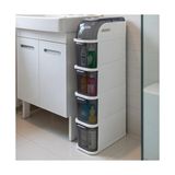 Die Grup Pro Slim Tekerlekli Organizer Dolap, 4 Çekmeceli Dar Alan Depolama Ünitesi, Banyo, Mutfak ve Çamaşır Odası Için Çok Amaçlı Aralık Dolabı, 95X20X38,5 cm - Renkli - 1